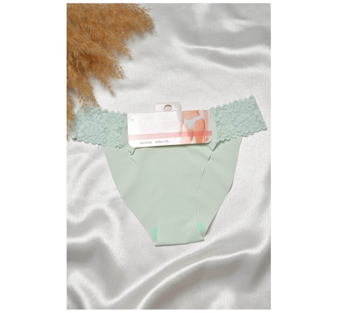 Труси жіночі м'ятного кольору з мереживом 188649L