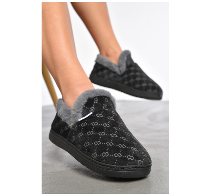 Капці домашні чуні жіночі чорного кольору 189000L