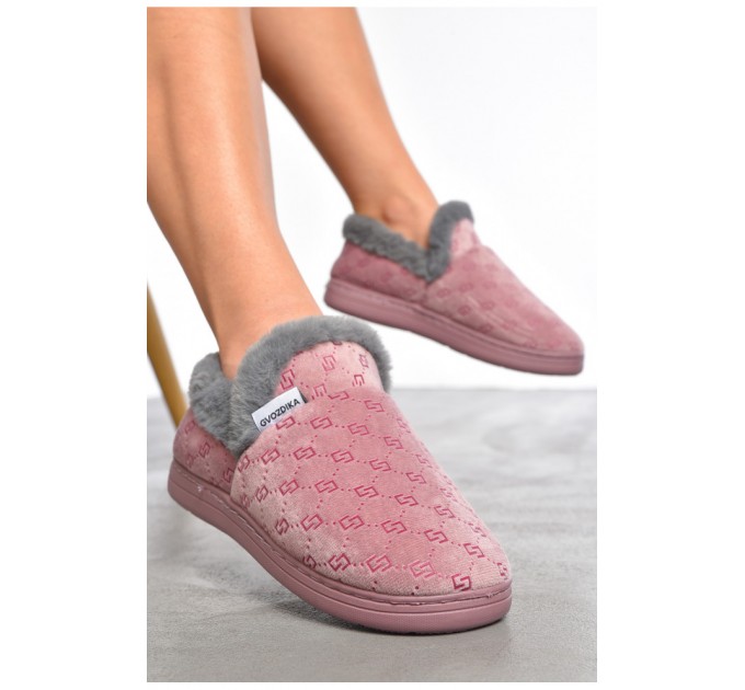 Капці домашні чуні жіночі темно-рожевого кольору 189001L