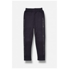 Лосины для девочки на флисе темно-синего цвета 189218L