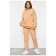 Спортивний костюм жіночий на флісі бежевого кольору 189219L Спортивний костюм жіночий на флісі бежевого кольору 189219L