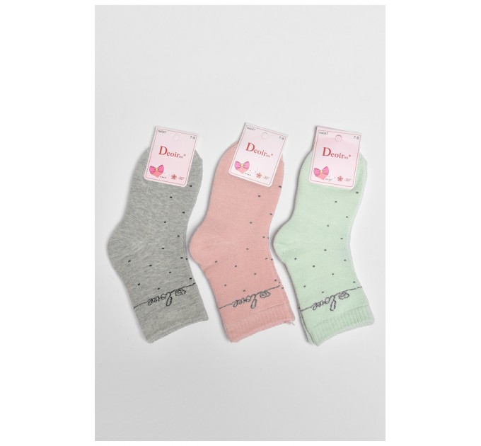 Набор детских махровых носков для девочки 3 штуки 189439L