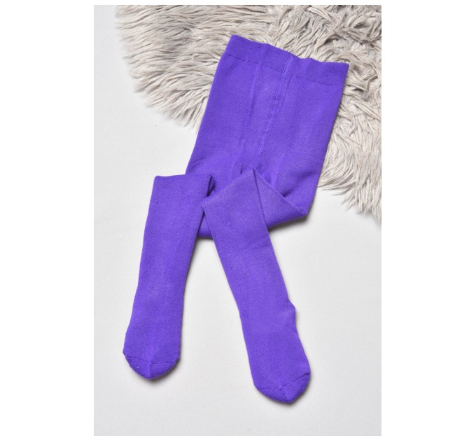 Колготи дитячі махрові для дівчинки фіолетового кольору 189565L