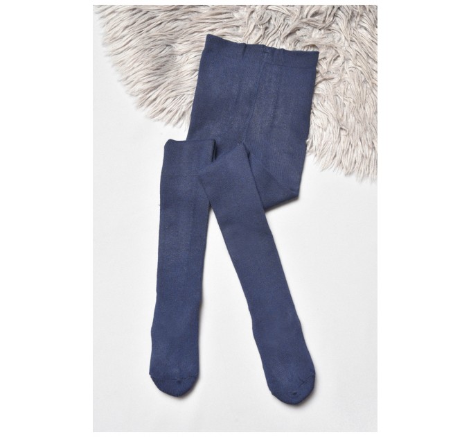 Колготи дитячі махрові для дівчинки темно-синього кольору 189570L