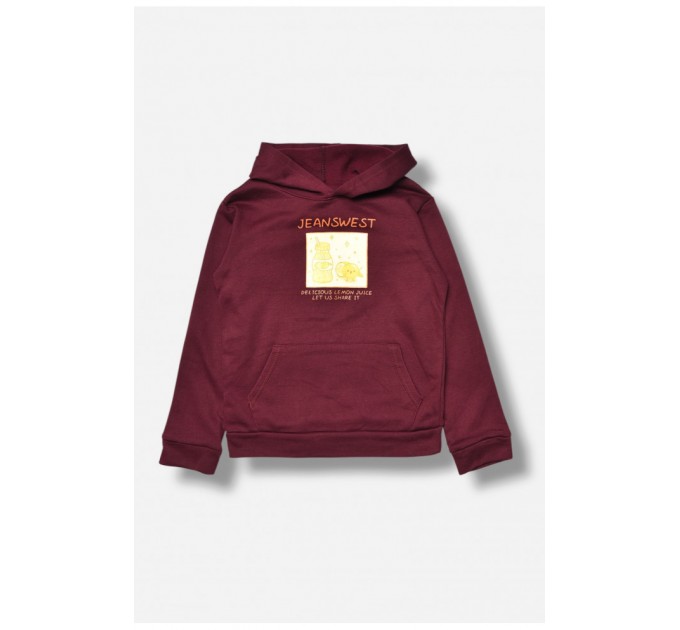 Худі дитяче темно-бордового кольору з капюшоном 189627L