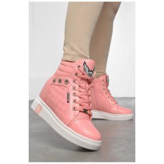 Черевики жіночі зимові на хурті рожевого кольору 189772L