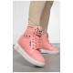 Черевики жіночі зимові на хурті рожевого кольору 189772L