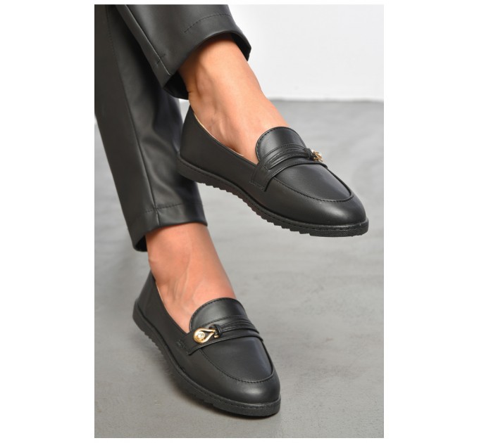 Туфлі-лофери жіночі чорного кольору 189817L