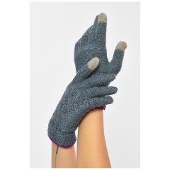 Перчатки женские сенсорные темно-серого цвета 189997L