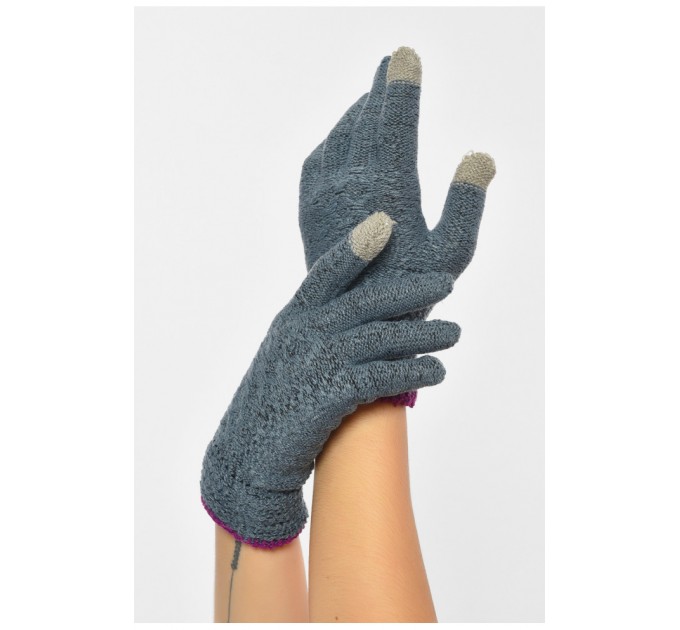 Перчатки женские сенсорные темно-серого цвета 189997L