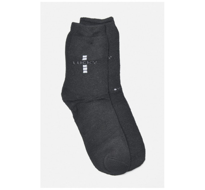 Шкарпетки чоловічі махрові чорного кольору 190061L