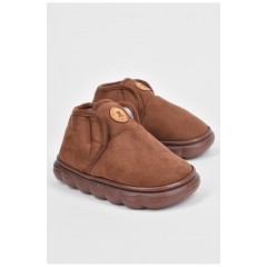Тапочки детские коричневого цвета на меху 190103L
