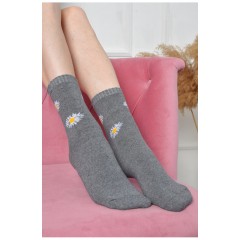 Шкарпетки жіночі махрові сірого кольору 190154L