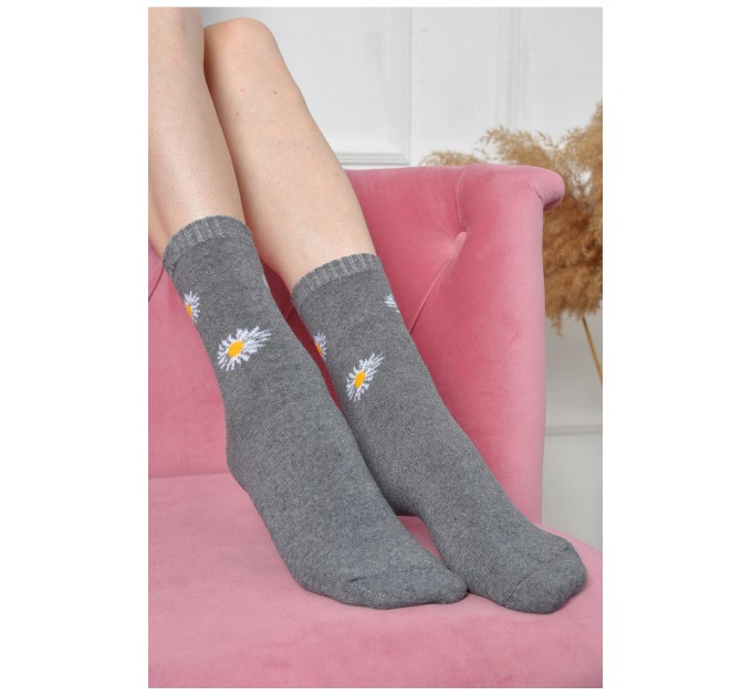 Шкарпетки жіночі махрові сірого кольору 190154L