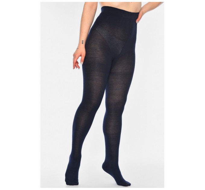 Колготи жіночі кашемірові з верблюжої вовни темно-синього кольору 190445L