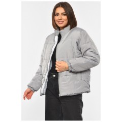 Куртка женская демисезонная на меху светло-серого цвета 190540L