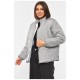 Куртка жіноча демісезонна на хутрі світло-сірого кольору 190540L