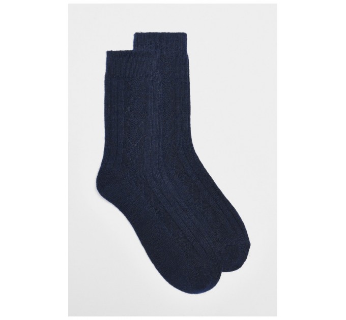 Шкарпетки чоловічі на собачій вовні синього кольору 190547L