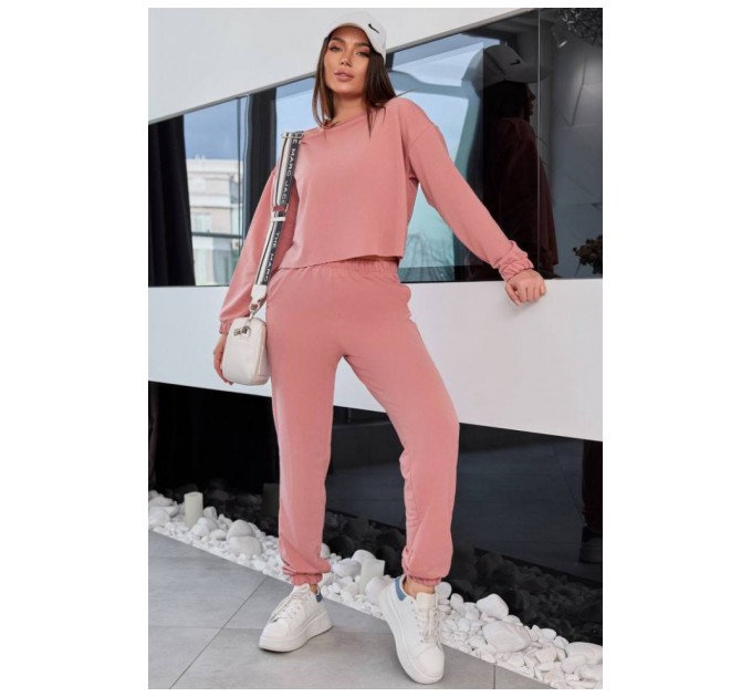Сортивный женский костюм терракотового цвета 190619L