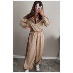 Спортивний костюм жіночий бежевого кольору 190656L