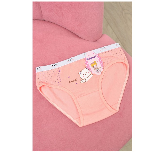 Трусики дитячі для дівчинки персикового кольору з малюнком 190731L