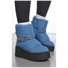 Черевики жіночі зимні синього кольору 190850L