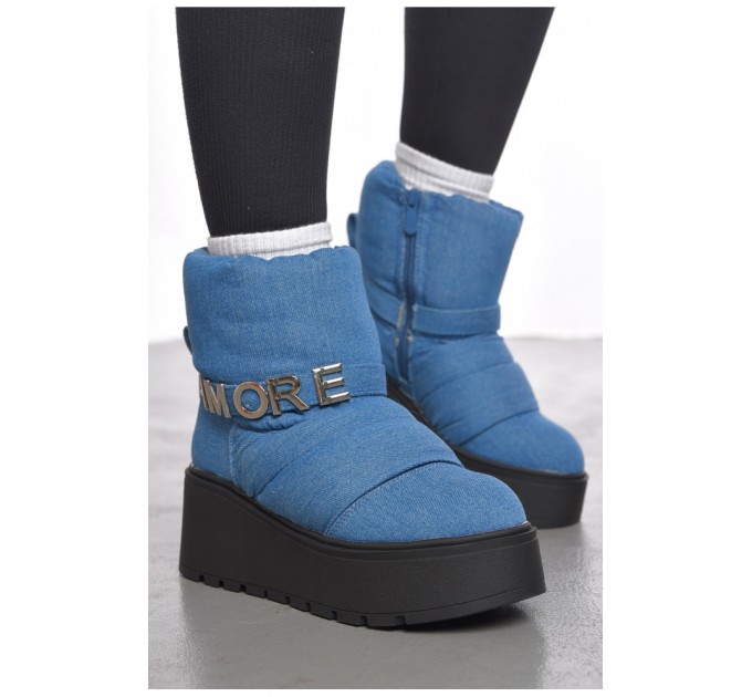 Черевики жіночі зимні синього кольору 190850L