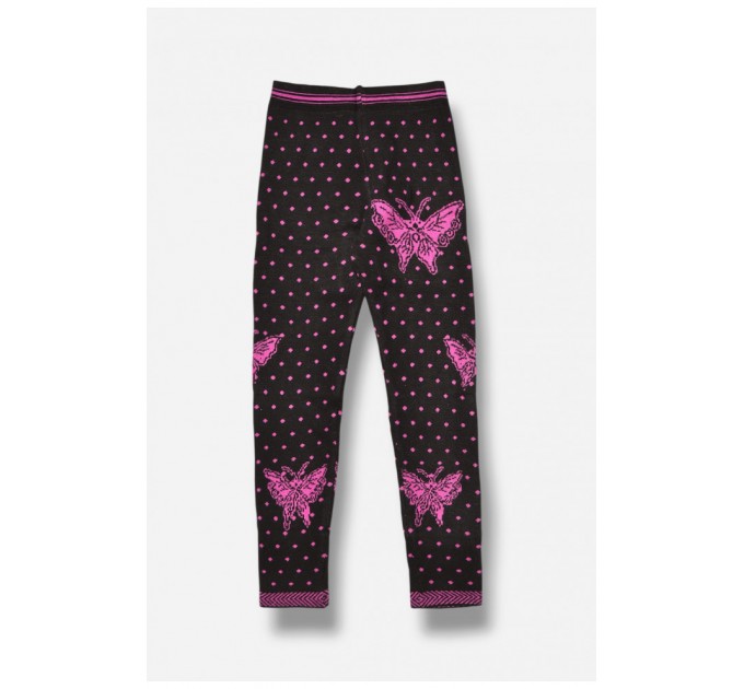 Лосини дитячі для дівчинки термо з начісом чорного кольору 190931L