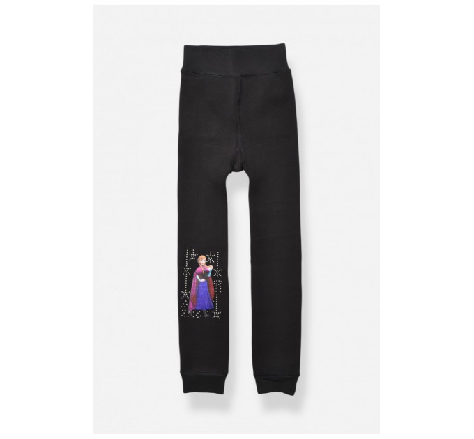 Лосини дитячі для дівчинки термо з начісом чорного кольору 190936L