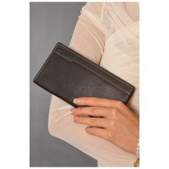 Кошелек женский из экокожи коричневого цвета 191202L