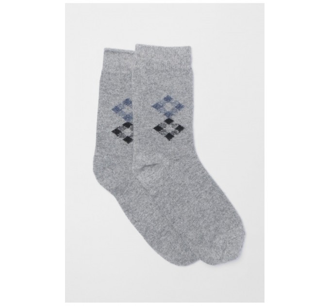 Носки мужские на верблюжьей шерсти серого цвета 191222L