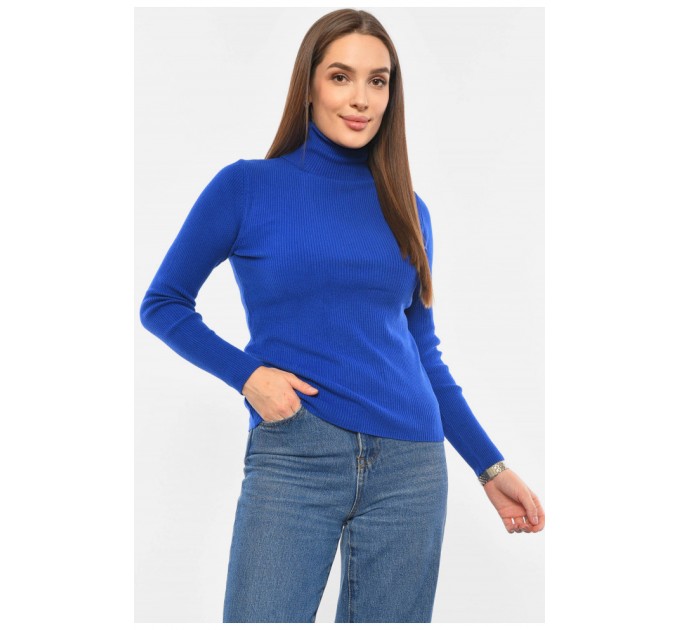 Гольф женский однотонный синего цвета 191261L