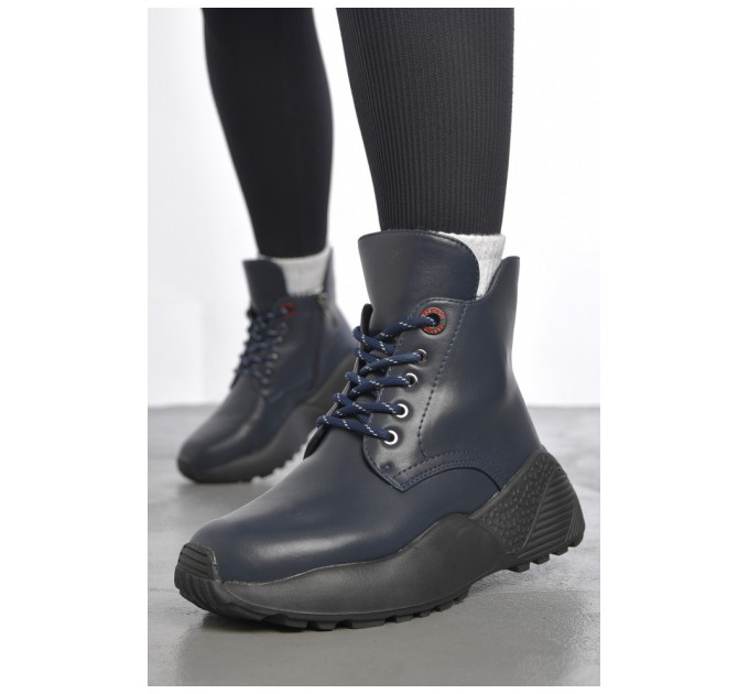 Ботинки женские демисезонные темно-синего цвета 191327L
