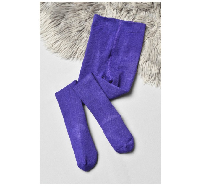 Колготи дитячі махрові для дівчинки однотонні фіолетового кольору 191580L