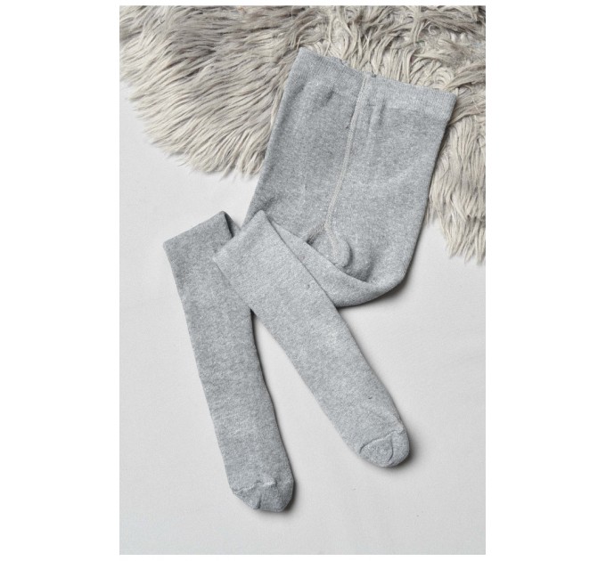Колготи дитячі махрові для хлопчика однотонні сірого кольору 191657L