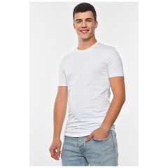 Футболка чоловіча однотонна білого кольору 191689L