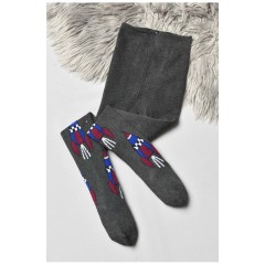 Колготи дитячі махрові для хлопчика темно-сірого кольору з малюнком 191751L