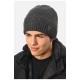 Шапка чоловіча з підворотом на флісе сірого кольору 191796L
