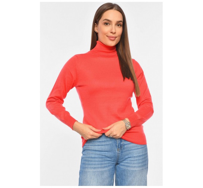 Гольф жіночий трикотажний коралового кольору 191809L