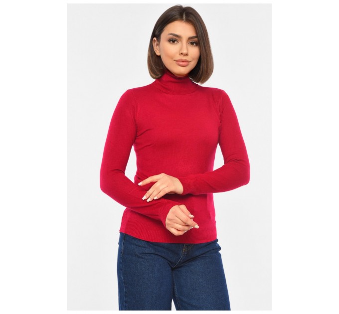 Гольф жіночий трикотажний бордового кольору 191843L