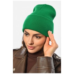 Шапка женская демисезонная зеленого цвета 191903L