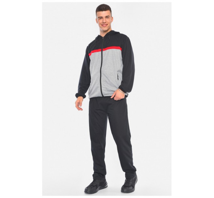 Спортивний костюм чоловічий чорно-сірого кольору 192036L