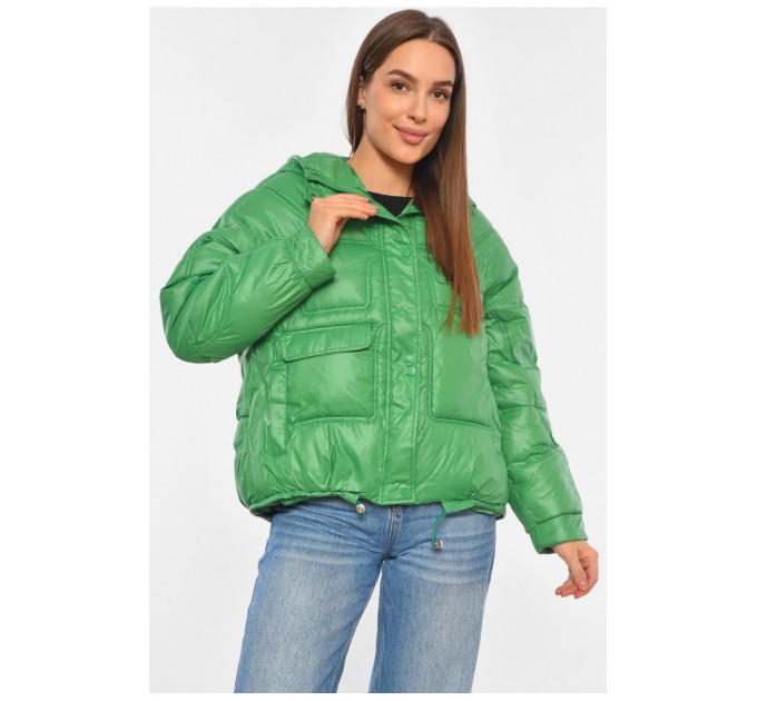 Куртка женская демисезонная зеленого цвета 192039L