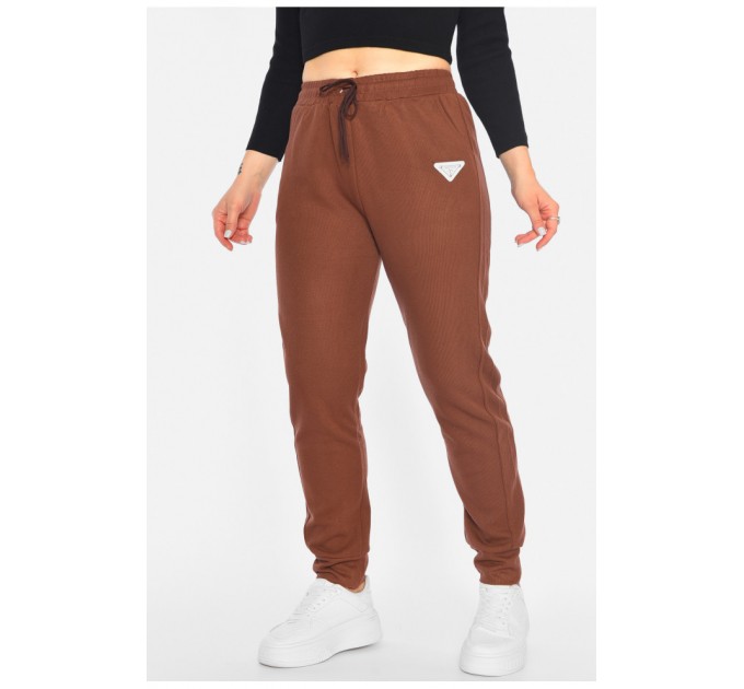 Спортивні штани жіночі коричневого кольору 192269L