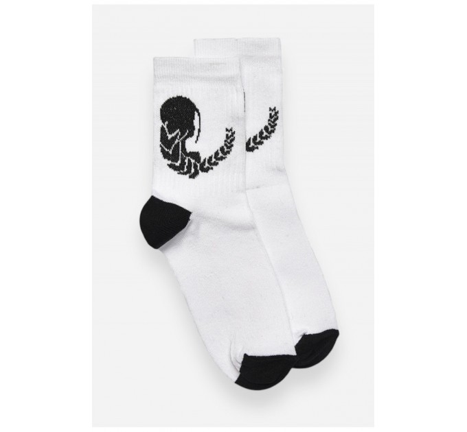 Шкарпетки жіночі демісезонні білого кольору 192314L