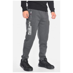 Спортивні штани чоловічі на флісі темно-сірого кольору 192529L