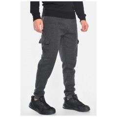 Спортивні штани чоловічі на флісі темно-сірого кольору 192600L