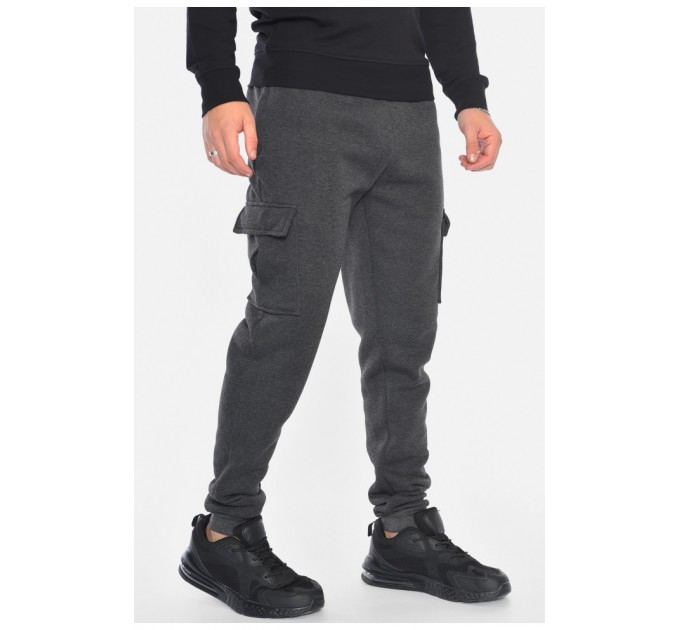 Спортивні штани чоловічі на флісі темно-сірого кольору 192600L