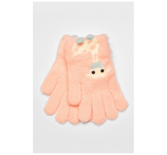 Рукавички дитячі з начісом рожевого кольору з малюнком 192704L