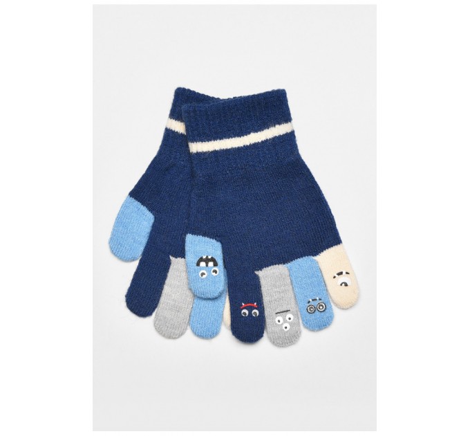 Рукавички дитячі демісезонні темно-синього кольору з малюнком 192729L